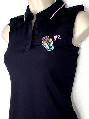 Le Coq Sportif x BARBIE Collab Polo Ruffled GOLF SHIRT Small Pickleball Gym NWOT
